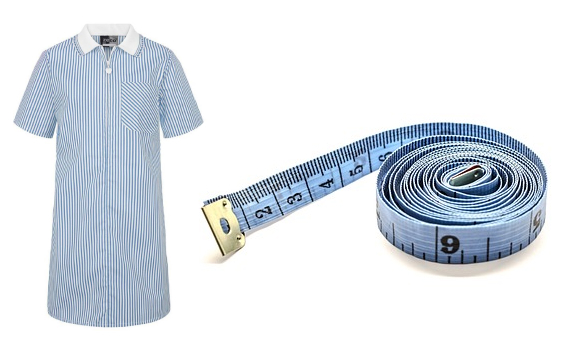 school summer dress and tape measure